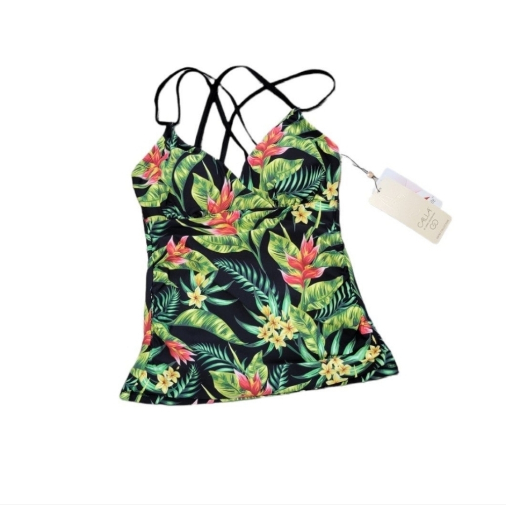 Calia by Carrie Underwood bikini swimsuit top Women's Size XS tropical
